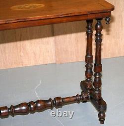 Lovely Victorian Walnut Inlaid Silver Tea Or Occasional Side Table Lovely Inlay