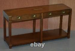 Lovely Vintage Harrods London Kennedy Military Campaign Console Table Drawers