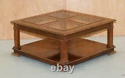 Lovely Vintage Mahogany Coffee Table With Glass Top