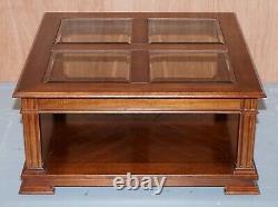 Lovely Vintage Mahogany Coffee Table With Glass Top