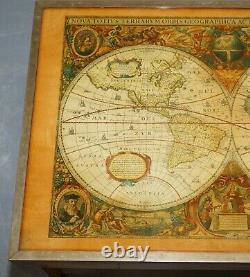 Lovely Vintage World Map Coffee Table In The Military Campaign Style Brass Etc