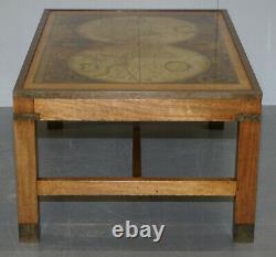 Lovely Vintage World Map Coffee Table In The Military Campaign Style Brass Etc