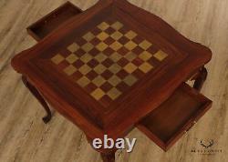 M. Hayat & Bros LTD Chippendale Style Rosewood Chess Board Reversible Game Table
