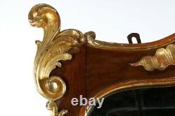 MIRROR CONSOLE TABLE Antique Rococo Parcel Gilt Walnut Mirror Console 19th C