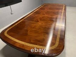 Magnificent 12ft CMC pedestal Grand Regency style Brazilian mahogany table