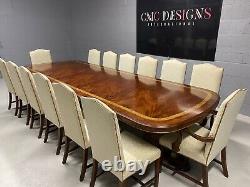 Magnificent 12ft CMC pedestal Grand Regency style Brazilian mahogany table
