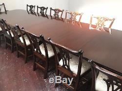 Magnificent 14ft triple pedestal Regency style Brazilian mahogany dining table