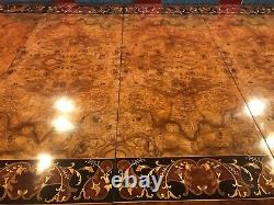 Magnificent Grand 12.5ft Burr Walnut Marquetry dining table pro French polished