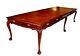 Mahogany 12ft. Chippendale Style Conference Table With Gilt-embossed Leather Top