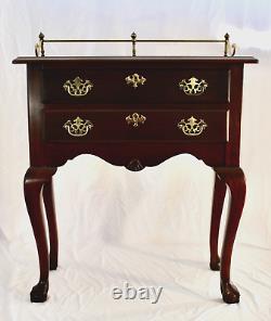 Mahogany Chippendale Style Occasional Table with Brass Gallery