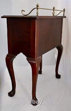 Mahogany Chippendale Style Occasional Table with Brass Gallery