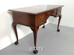Mahogany Chippendale Vanity Dressing Table Console Table w Mirror Claw & Ball