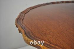 Mahogany Pie Crust Ball and Claw Georgian Chippendale Style Tilt Top Tea Table