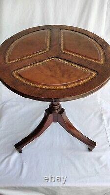 Mahogany Small Side Table Pedestal 3 Leg by Colony Tables Inc. High Point, NC