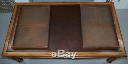 Mahogany Victorian 2 Drawer Library Refectory Dining Table Leather 8 12 Person