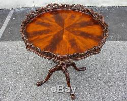Mahogany pie crust Chippendale Side Table