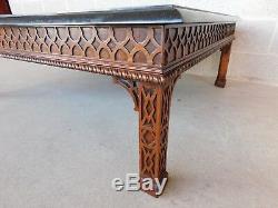 Maitland Smith Chinese Chippendale Tessellated Stone Cocktail Table 50w x 40d