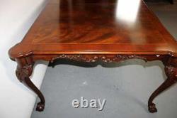Maitland Smith Flamed Mahogany Ball and Claw Chippendale dining table 114