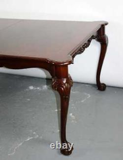Maitland Smith Flamed Mahogany Ball and Claw Chippendale dining table 114