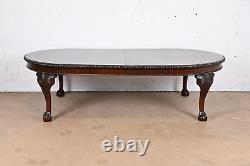Maitland Smith Monumental English Chippendale Carved Mahogany Dining Table