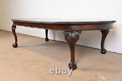 Maitland Smith Monumental English Chippendale Carved Mahogany Dining Table