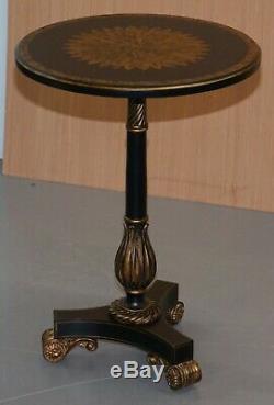Maitland-smith Ebsonised Sunburst Side Lamp End Wine Table Stunning Black Gold