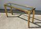 Mastercraft Brass & Glass Console Sofa Table Greek Key Chinese Chippendale