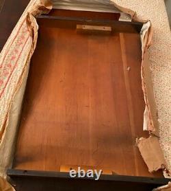 Mount Airy Company Vintage Banded Mahogany Twin Pedestal Dining Table 3/15 Leaf