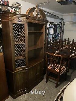 NATHAN MARGOLIS antique Dining set 1 table + leaf 8 chairs + Sideboards