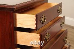 Nathan Hale Chippendale Style Pair of Cherry Four Drawer Chest Nightstands