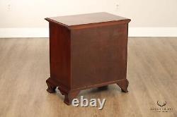 Nathan Hale Chippendale Style Pair of Cherry Four Drawer Chest Nightstands