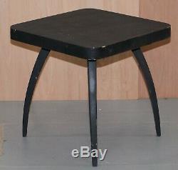 Nice 1930's Ebonised Black Spider Table By J. Halabala Vintage Distressed Patina