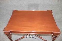 Nice Quality Mahogany Drexel Faux Bamboo Chippendale Style Tea Center Table