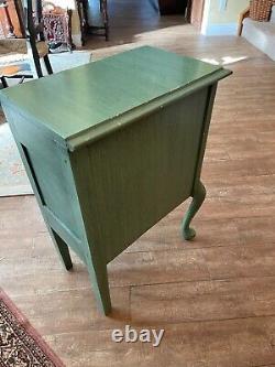 Nightstand Vintage side table solid wood green 29 chest drawers chippendale