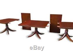 Opulent 14ft triple pedestal Regency style Brazilian mahogany dining table