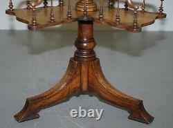 Original Antique Howard & Son's Revolving Library Bookcase Side End Wine Table