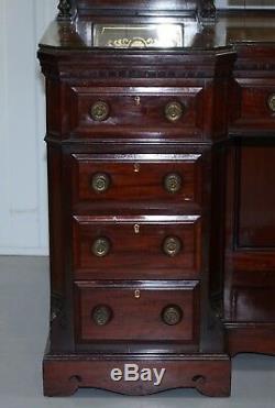 Ornate Grand Victorian Mahogany Dressing Table Loads Of Drawers Storage Space