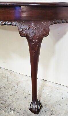 PAIR Antique ENGLISH 19th C Ball Claw CHIPPENDALE Carved MAHOGANY Wall CONSOLES
