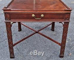 PAIR Large Vintage BAKER 20th C CHINESE CHIPPENDALE TABLES English Asian Style