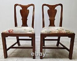 PAIR WRIGHT TABLE COMPANY Chippendale Dining Room Side Chairs Solid Cherry A