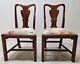 Pair Wright Table Company Chippendale Dining Room Side Chairs Solid Cherry A