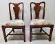 Pair Wright Table Company Chippendale Dining Room Side Chairs Solid Cherry B