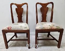 PAIR WRIGHT TABLE COMPANY Chippendale Dining Room Side Chairs Solid Cherry B