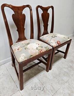 PAIR WRIGHT TABLE COMPANY Chippendale Dining Room Side Chairs Solid Cherry B