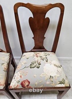 PAIR WRIGHT TABLE COMPANY Chippendale Dining Room Side Chairs Solid Cherry B