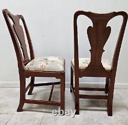 PAIR WRIGHT TABLE COMPANY Chippendale Dining Room Side Chairs Solid Cherry B