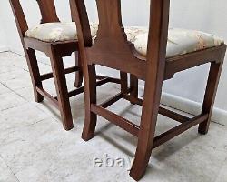 PAIR WRIGHT TABLE COMPANY Chippendale Dining Room Side Chairs Solid Cherry B