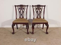 Pair #1 Ethan Allen Chippendale Mahogany Ball & Claw Dining Side Chairs