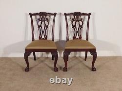 Pair #1 Ethan Allen Chippendale Mahogany Ball & Claw Dining Side Chairs