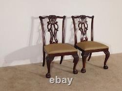 Pair #1 Ethan Allen Chippendale Mahogany Ball & Claw Dining Side Chairs